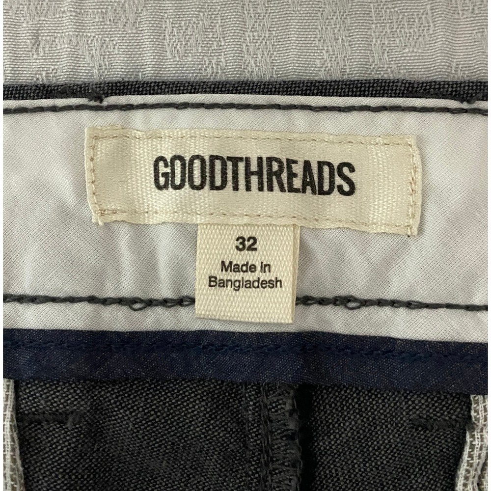 Goodthreads Chino Oxford Shorts Mens Size‎ 32 Gray Casual Everyday Flat Front - Picture 8 of 9